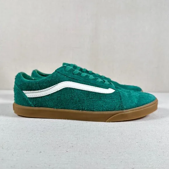 NWT VANS Old Skool Hairy Suede Green Gum Sole Skate Shoes | Men 6/Women 7.5 - Picture 3 of 10